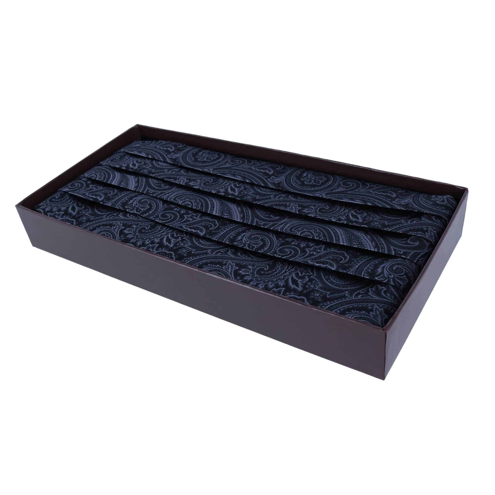 Sobee Paisley Cummerbund and Bow Tie Set - Black