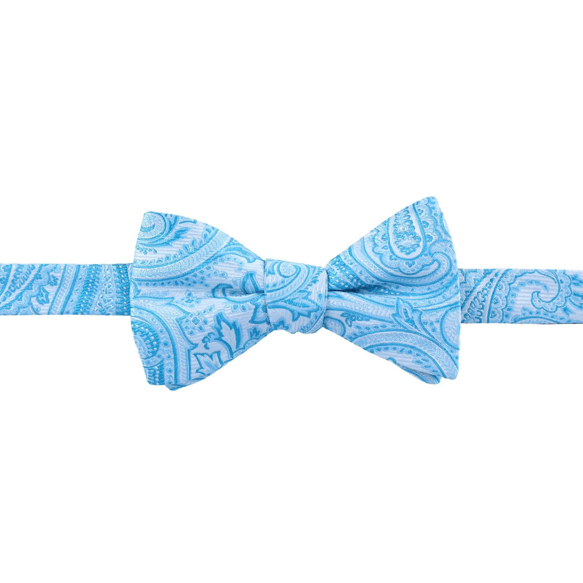 Sobee Paisley Cummerbund and Bow Tie Set - Light Blue