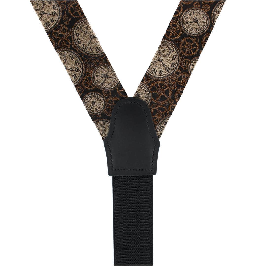 Horologe Novelty Silk Formal End Braces - Black