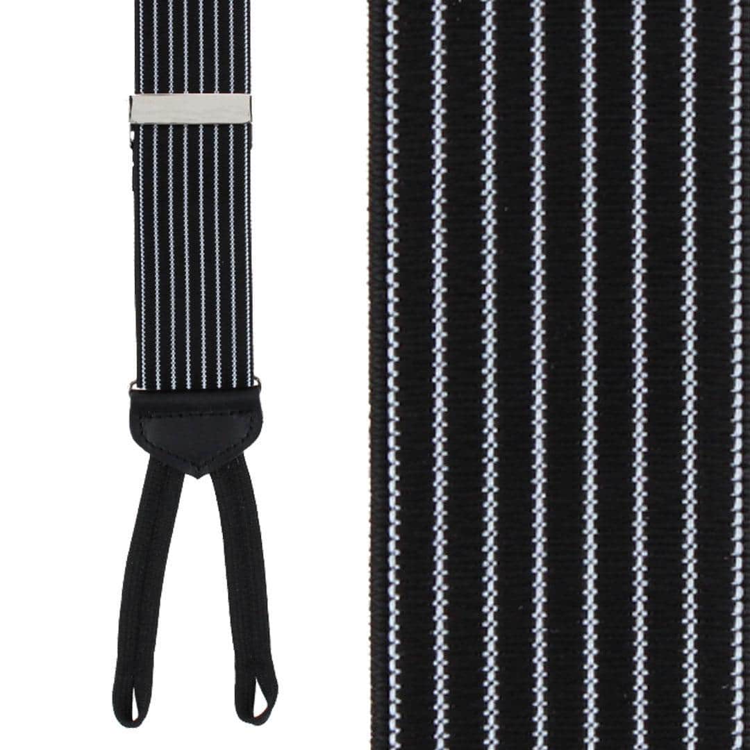 Voltaire Chalk Stripe Formal End Braces - Black