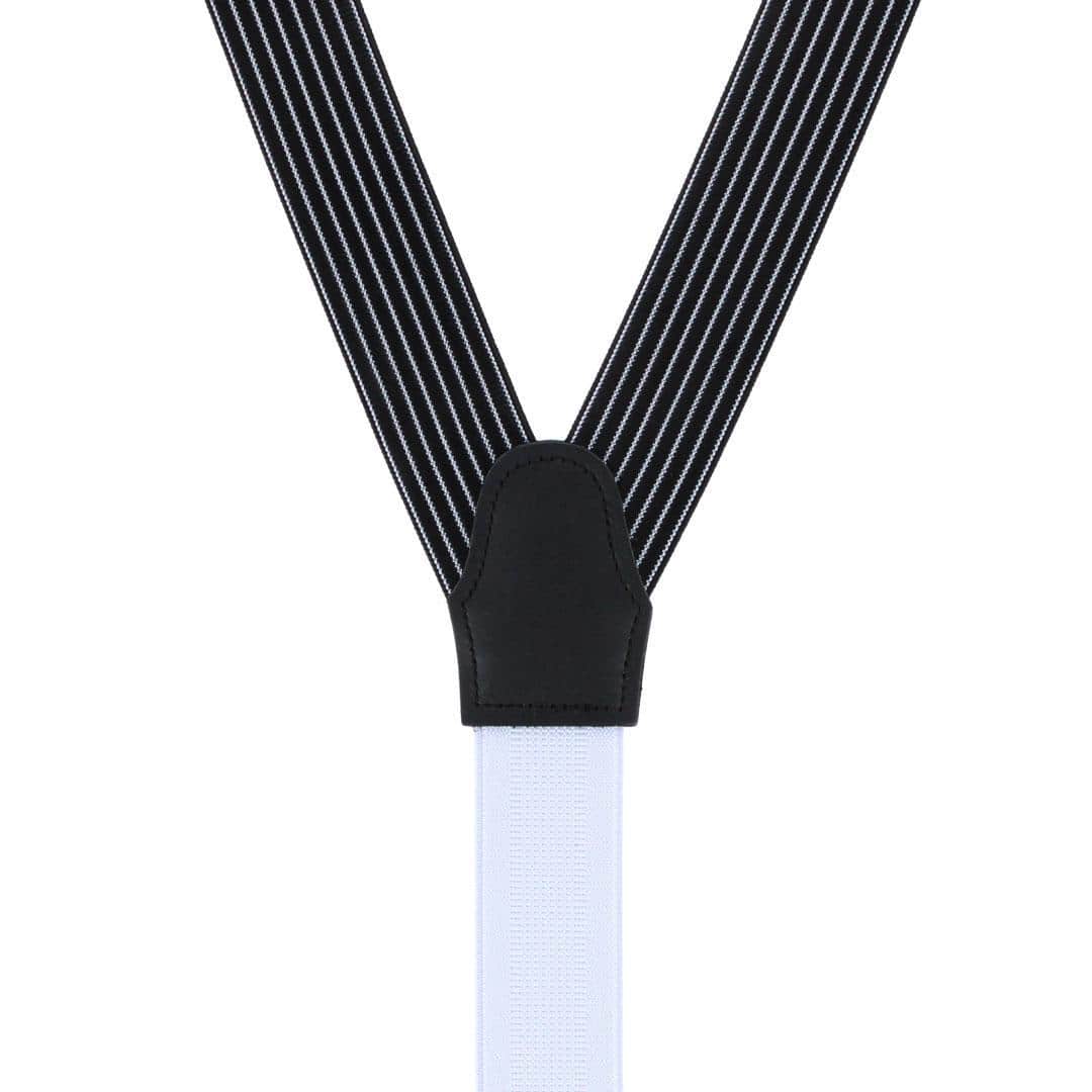 Voltaire Chalk Stripe Formal End Braces - Black