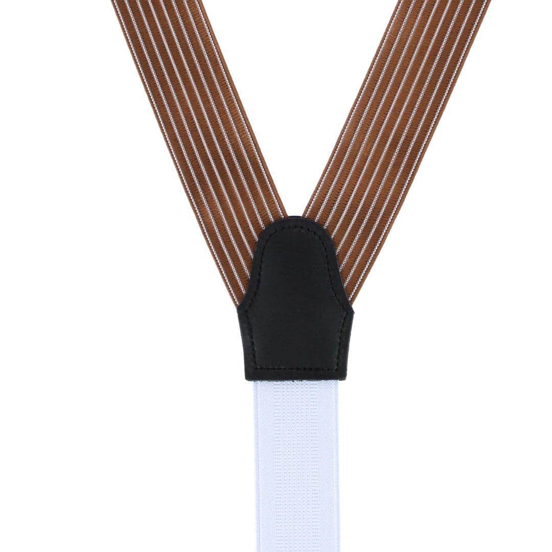 Voltaire Chalk Stripe Formal End Braces - Englis Tan