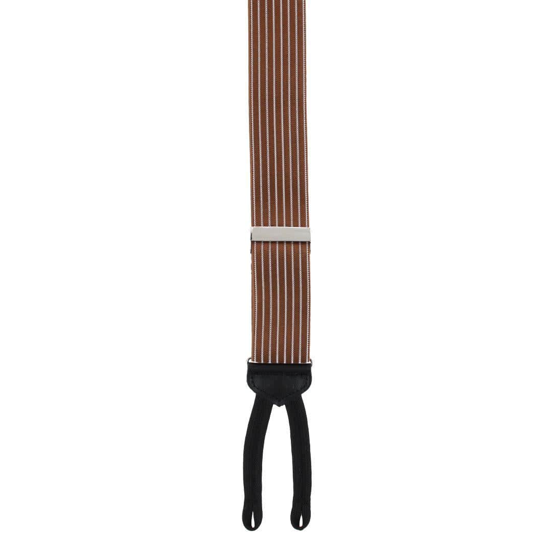 Voltaire Chalk Stripe Formal End Braces - Englis Tan