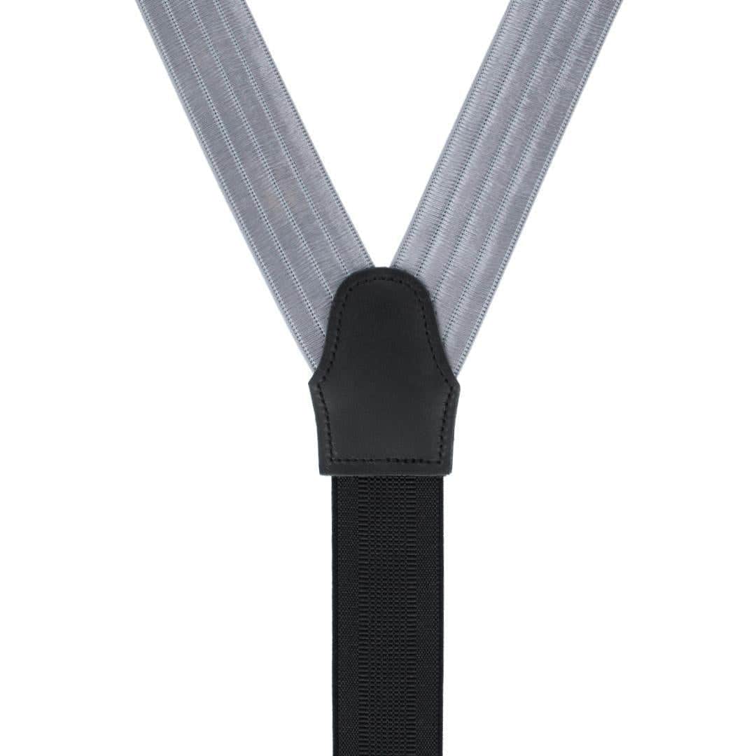 Jefferson Brushed Pinstripe Elastic Formal End Braces - Light Grey