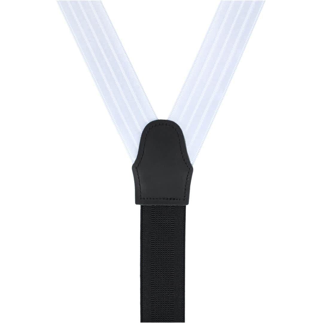 Jefferson Brushed Pinstripe Elastic Formal End Braces - White