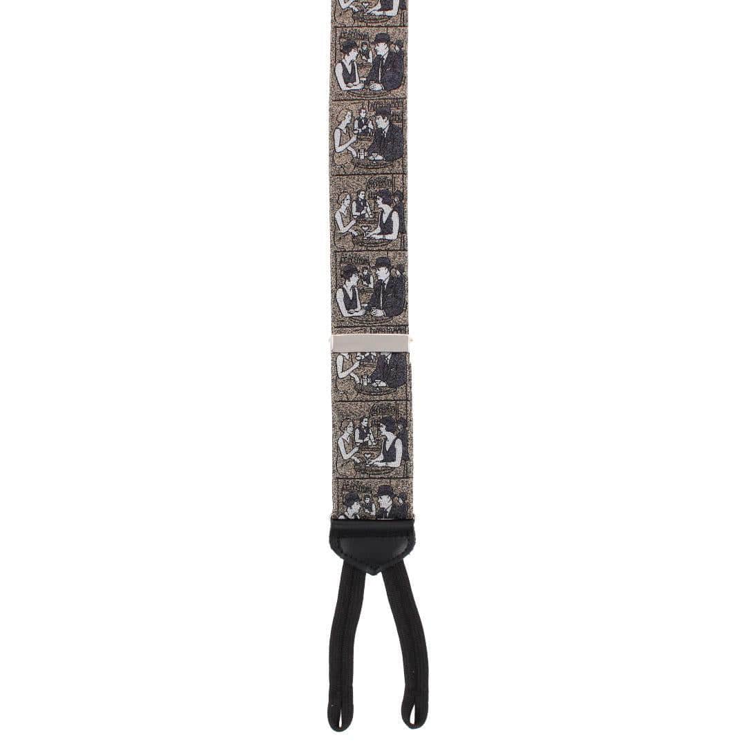 The Nightcap Novelty Silk Formal End Braces - Taupe