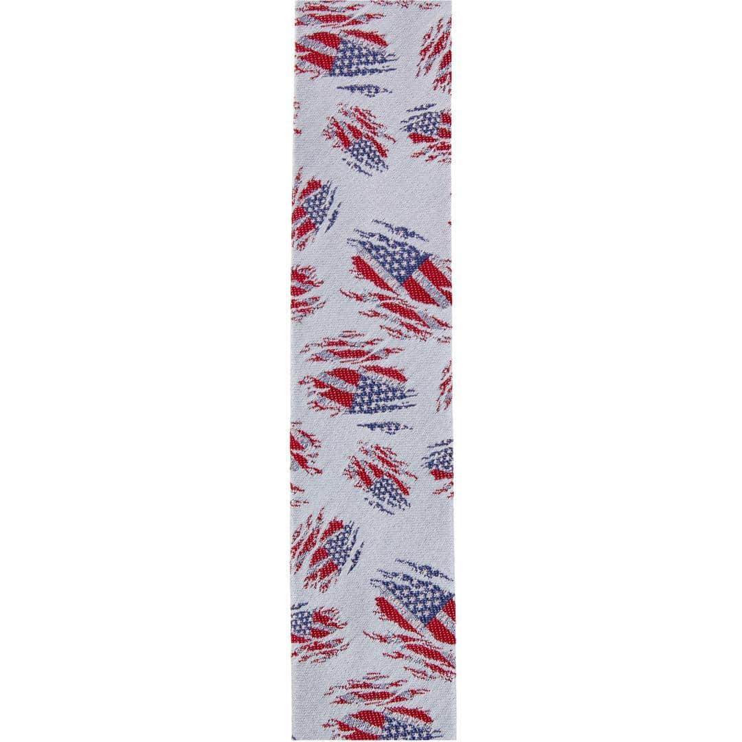 Stars & Stripes Secret Silver Silk Novelty Button End Brace - Silver