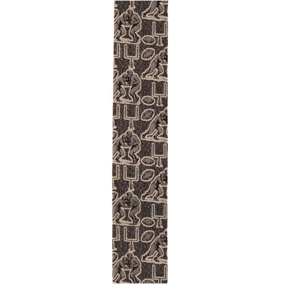 Field Goal Football Themed Novelty Silk Button End Braces - Dark Taupe
