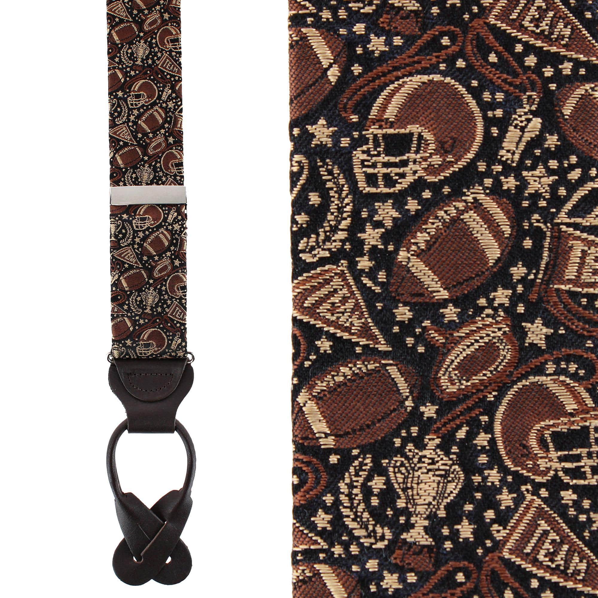 The Gridiron Silk Button End Braces