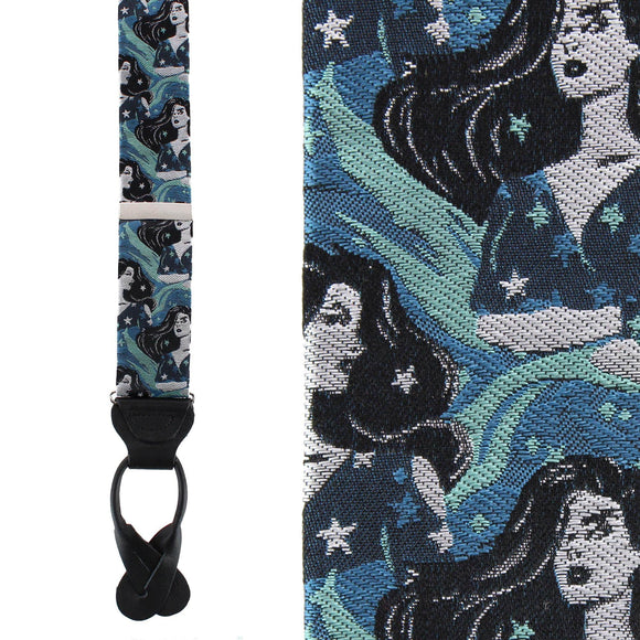 The Siren's Song Silk Novelty Button End Braces