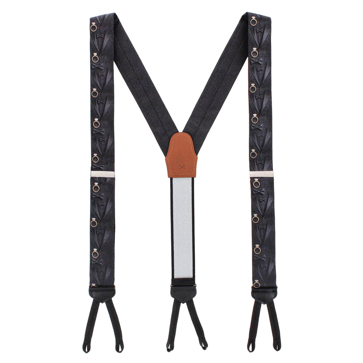 Will You Marry Me Silk Novelty Formal End Braces - Black