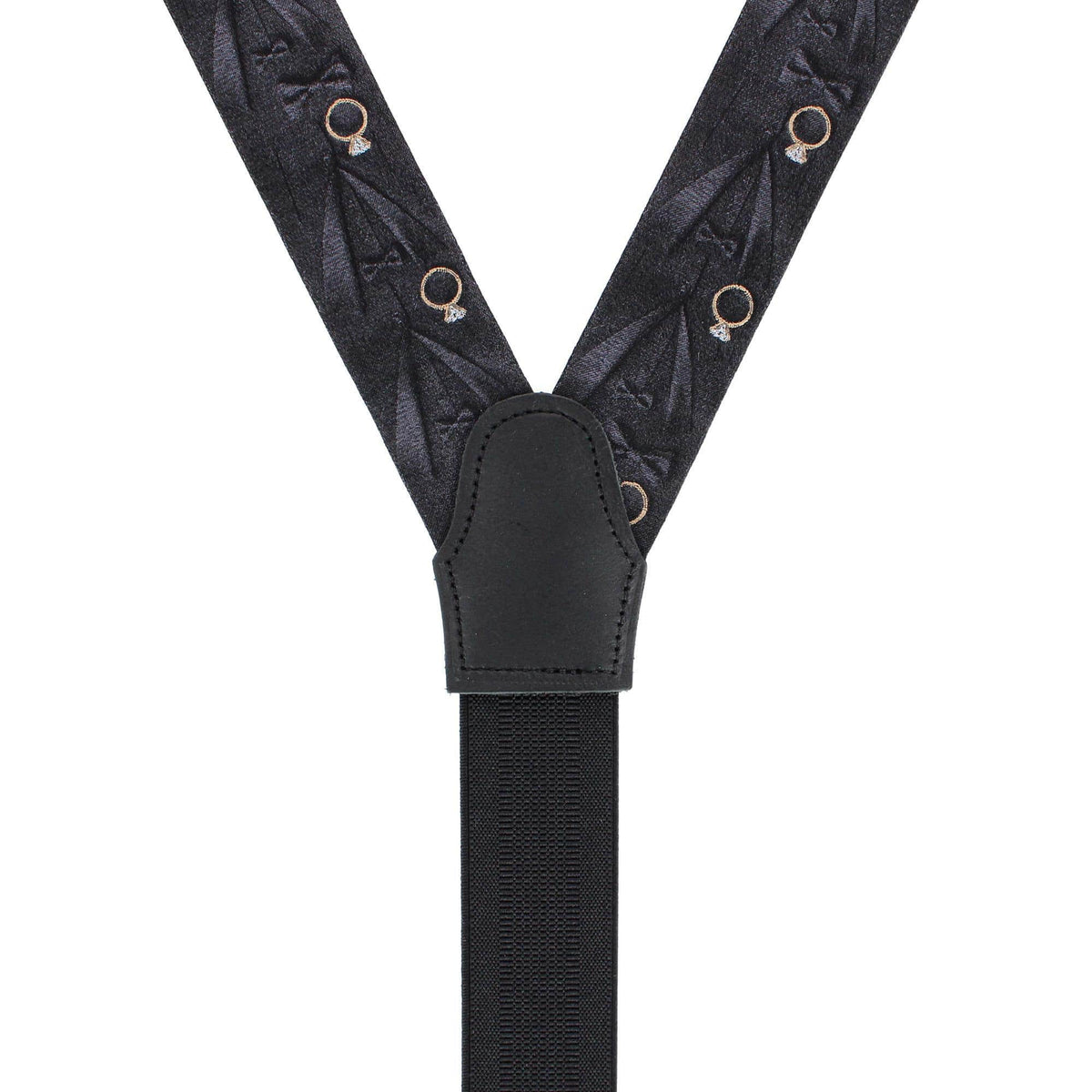 Will You Marry Me Silk Novelty Formal End Braces - Black