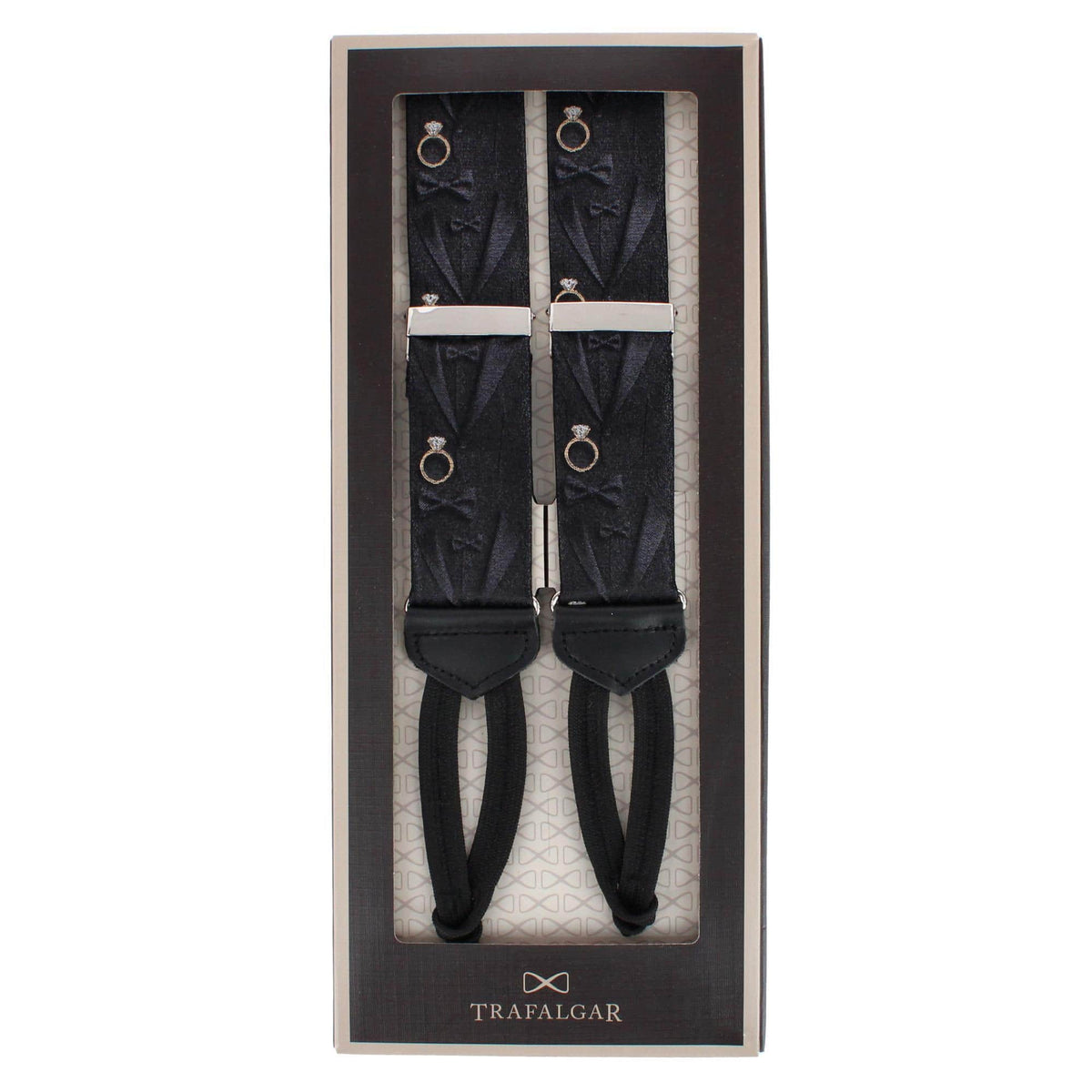 Will You Marry Me Silk Novelty Formal End Braces - Black