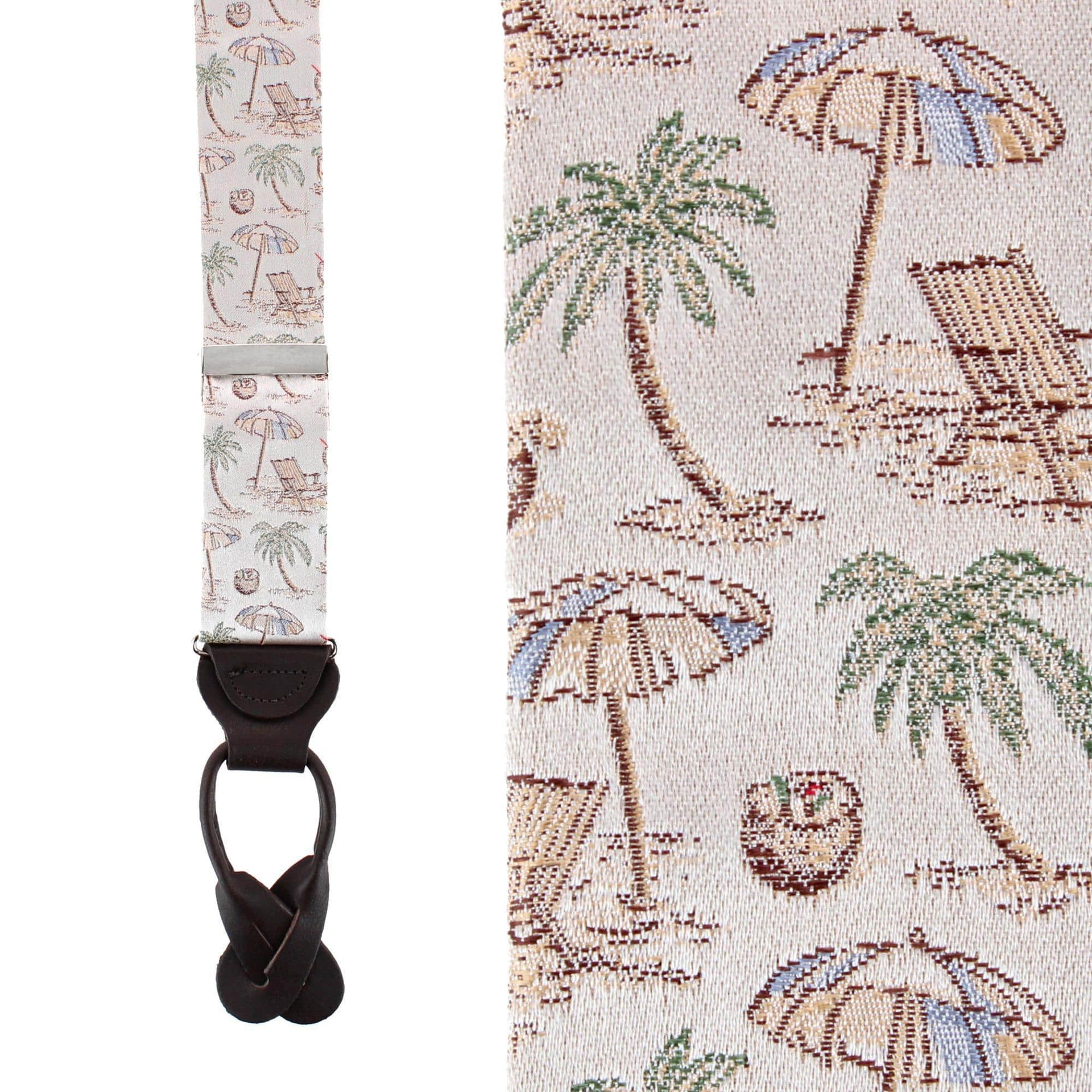 Beach Get A Way Silk Novelty Button End Braces
