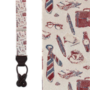 Day At The Office Novelty Silk Button End Braces