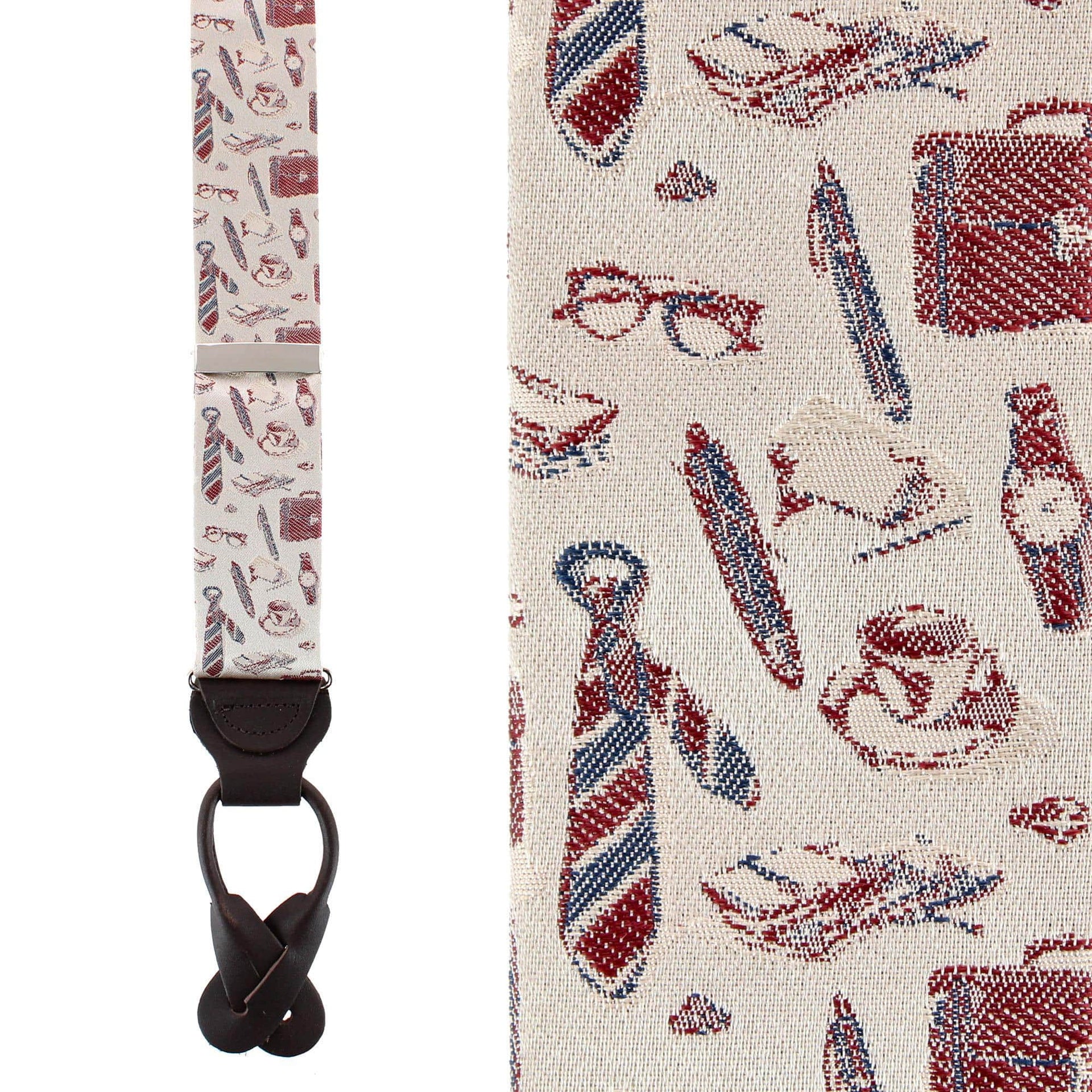 Day At The Office Novelty Silk Button End Braces