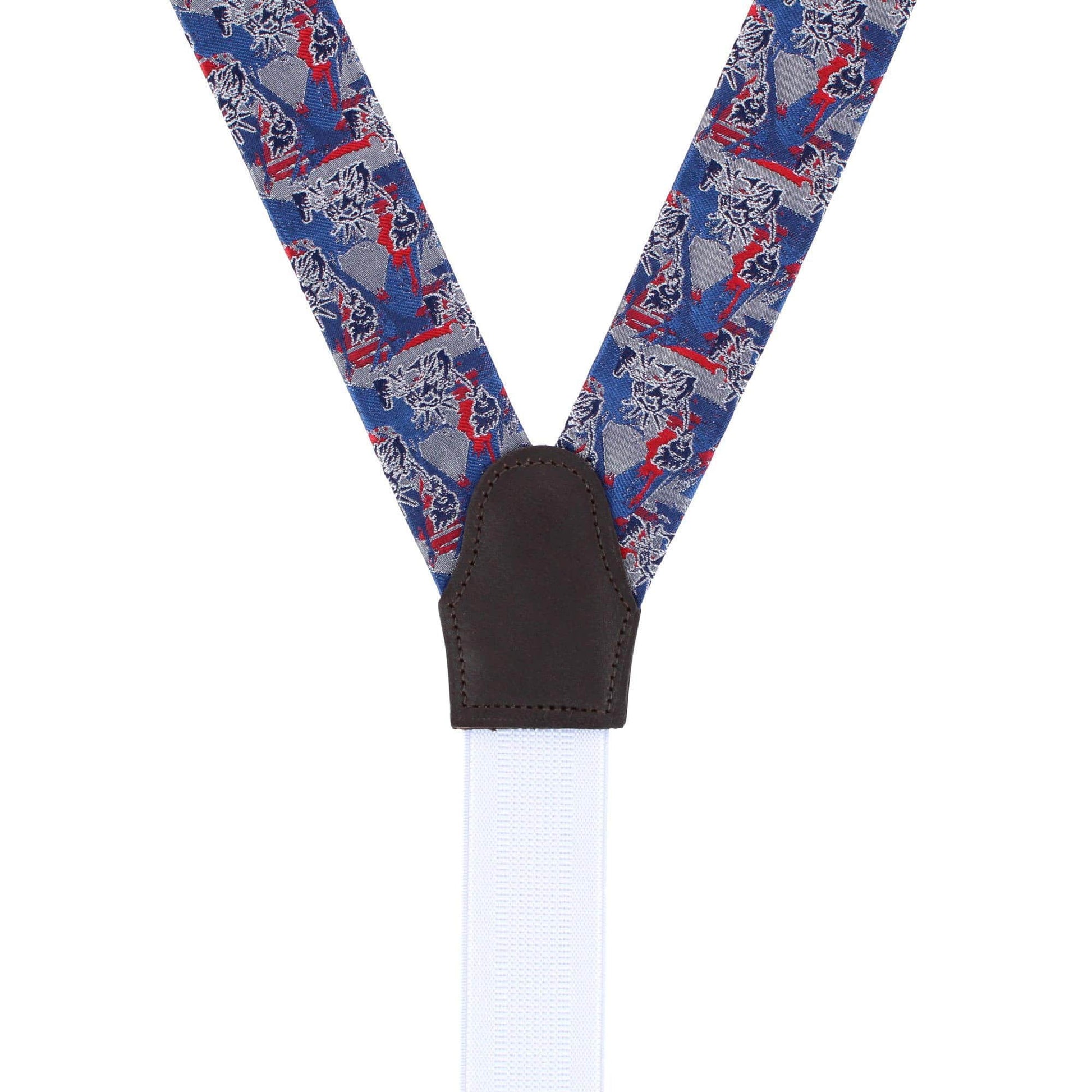 Freedom's Torch Patriotic Silk Novelty Button End Braces - Multiple