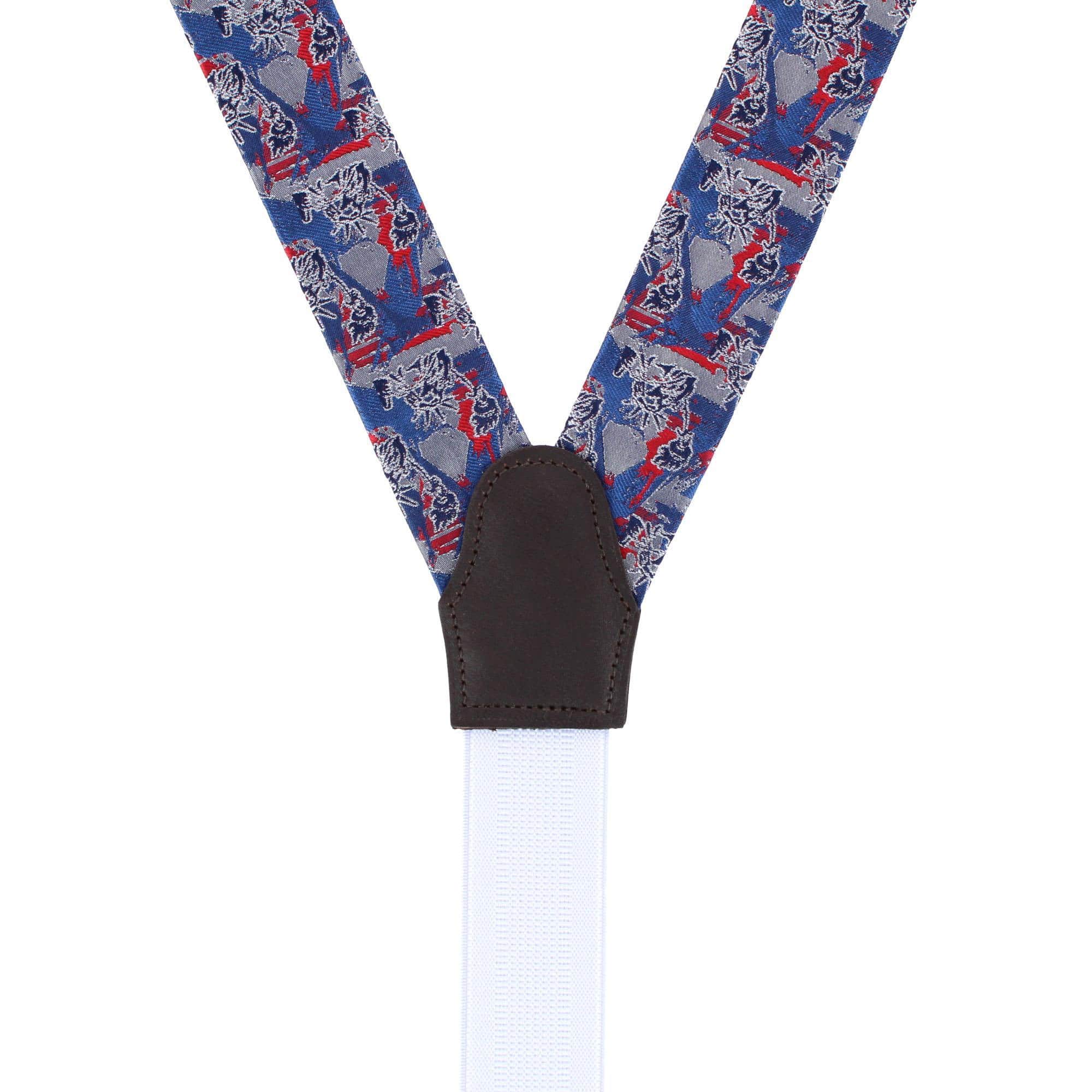 Freedom's Torch Patriotic Silk Novelty Button End Braces - Multiple