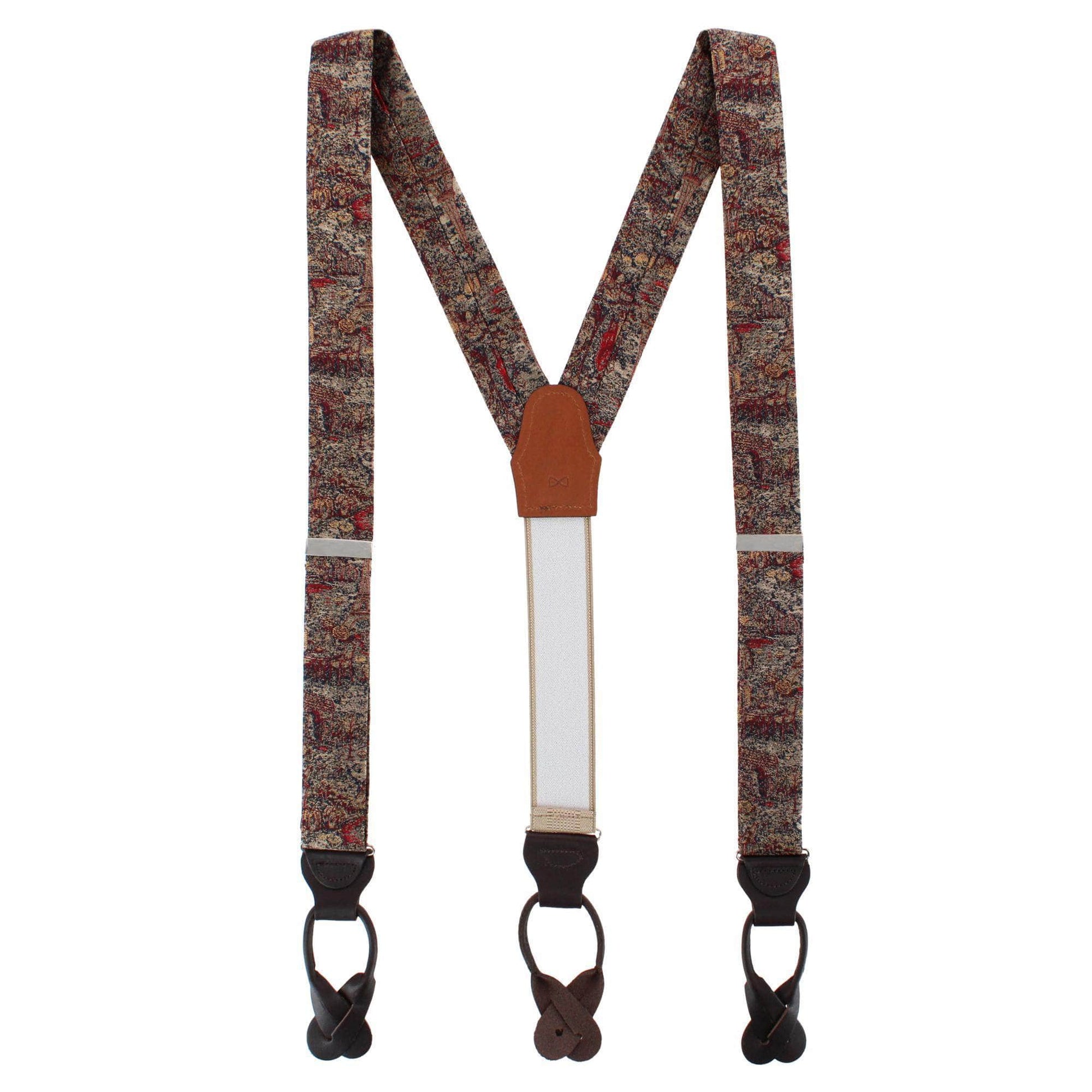 Paris Tapestry Silk Novelyt Button End Braces - Multiple