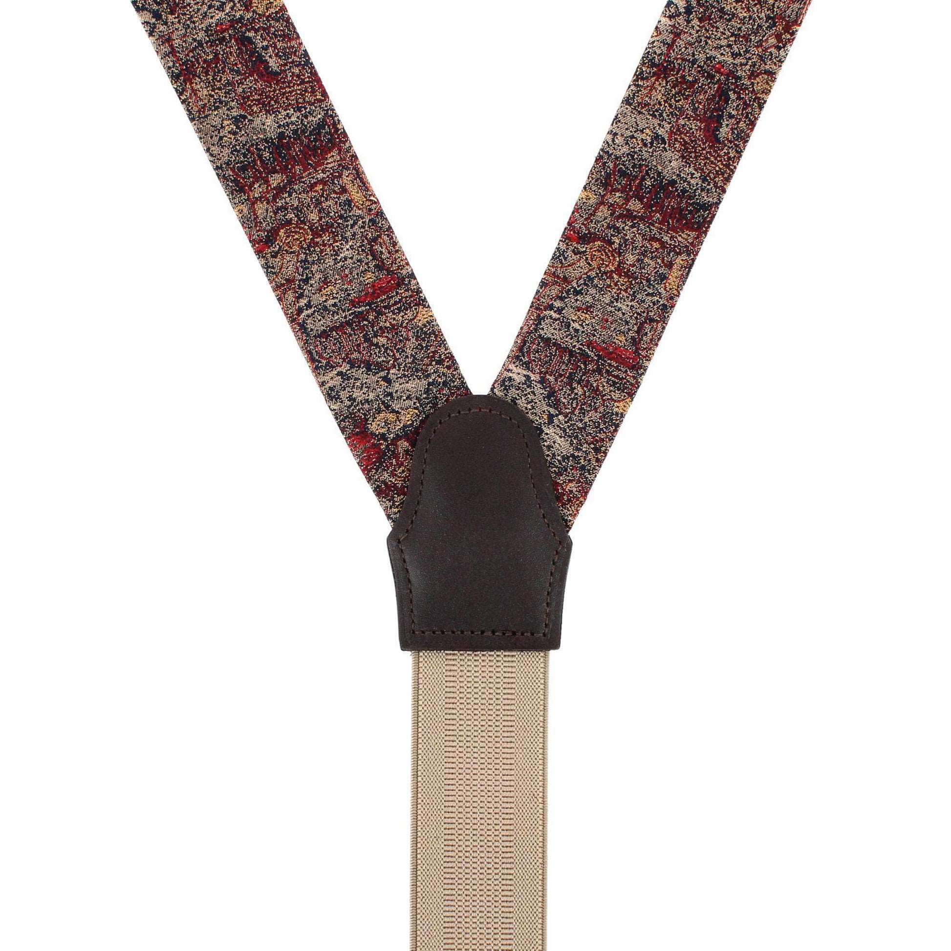 Paris Tapestry Silk Novelyt Button End Braces - Multiple