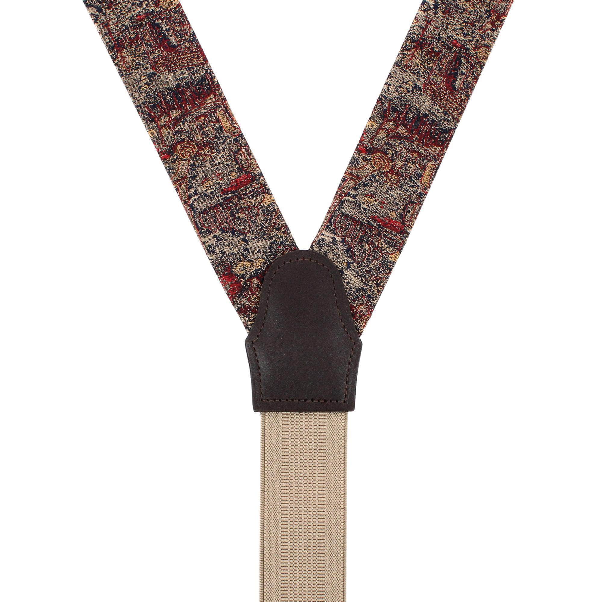 Paris Tapestry Silk Novelyt Button End Braces - Multiple