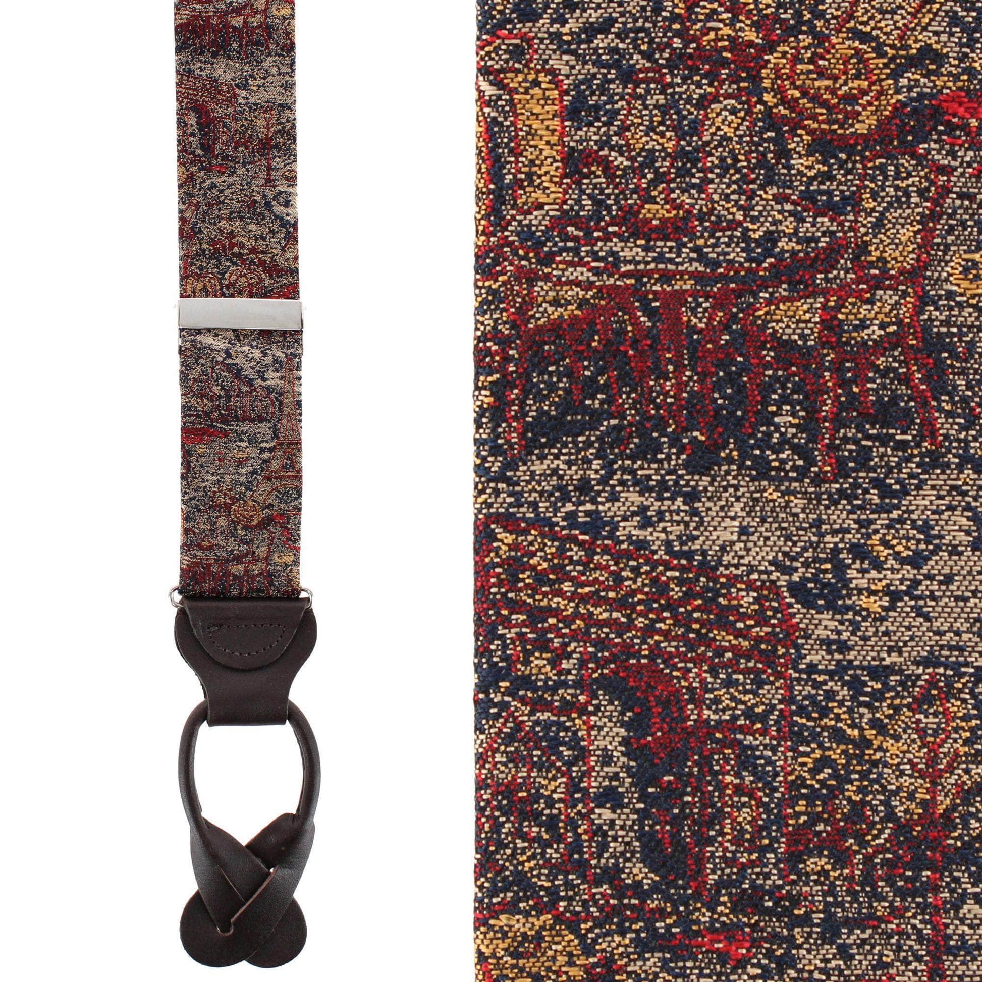 Paris Tapestry Silk Novelyt Button End Braces