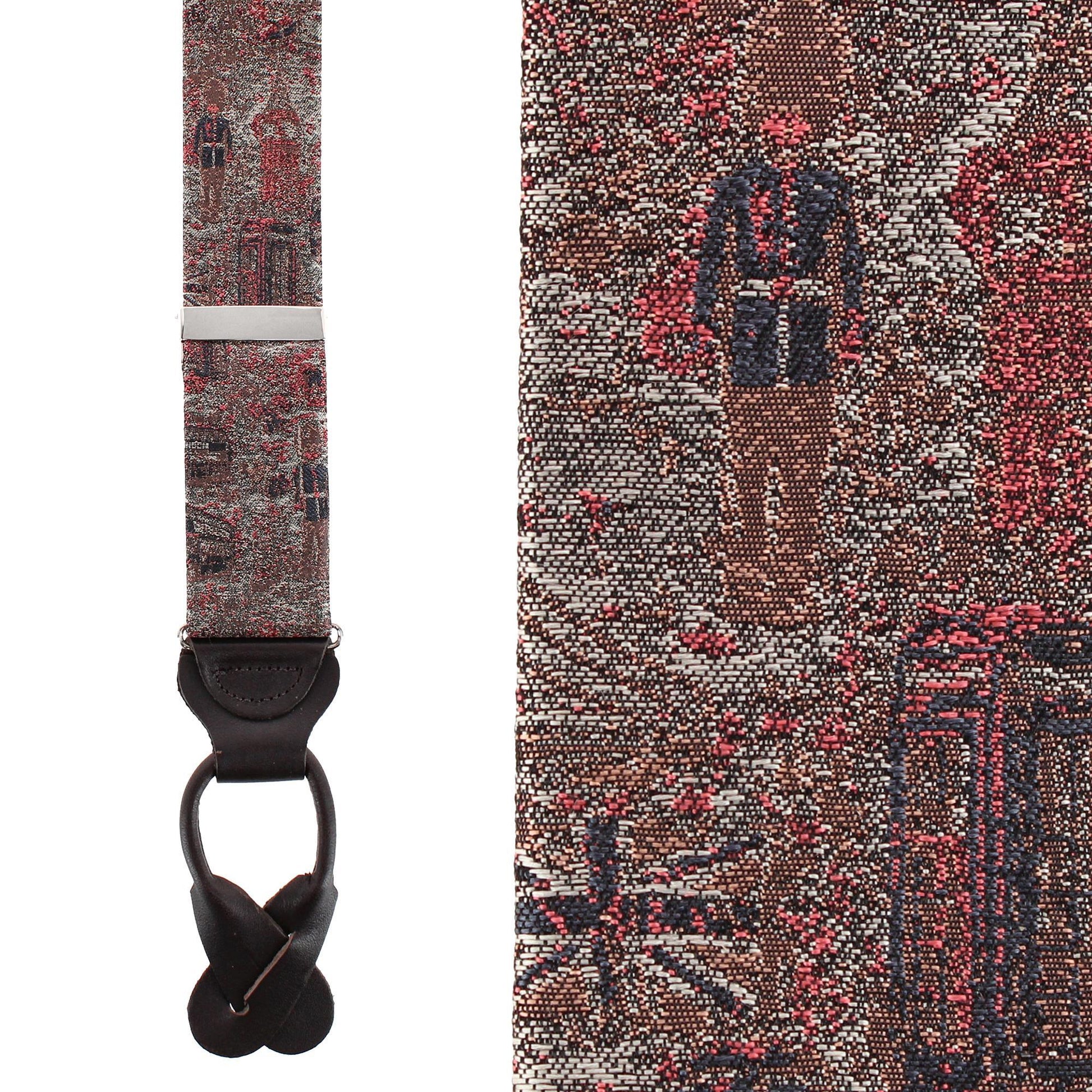 London Tapestry Silk Novelty Button End Braces - Multiple
