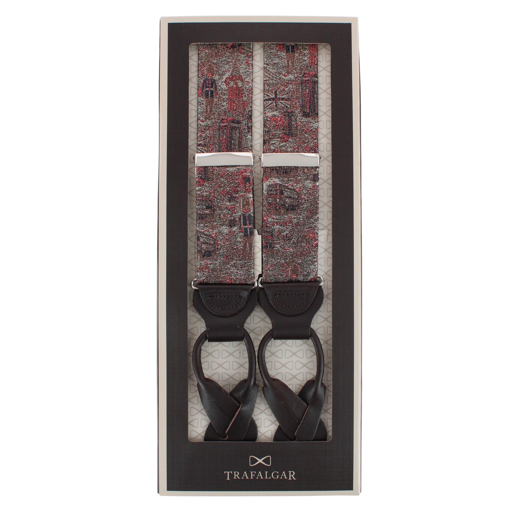 London Tapestry Silk Novelty Button End Braces - Multiple