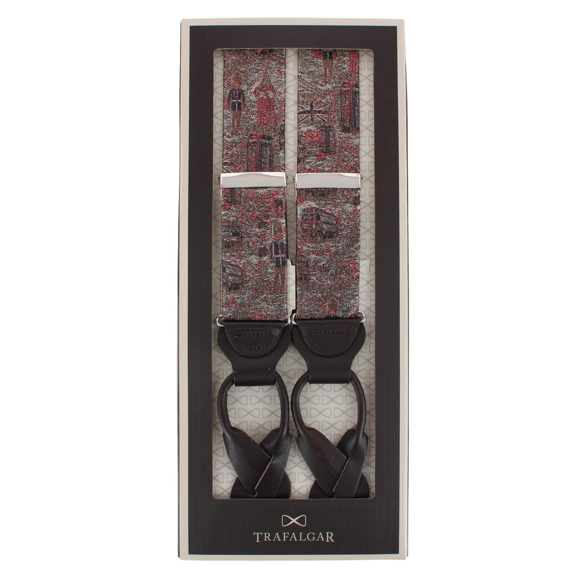 London Tapestry Silk Novelty Button End Braces - Multiple