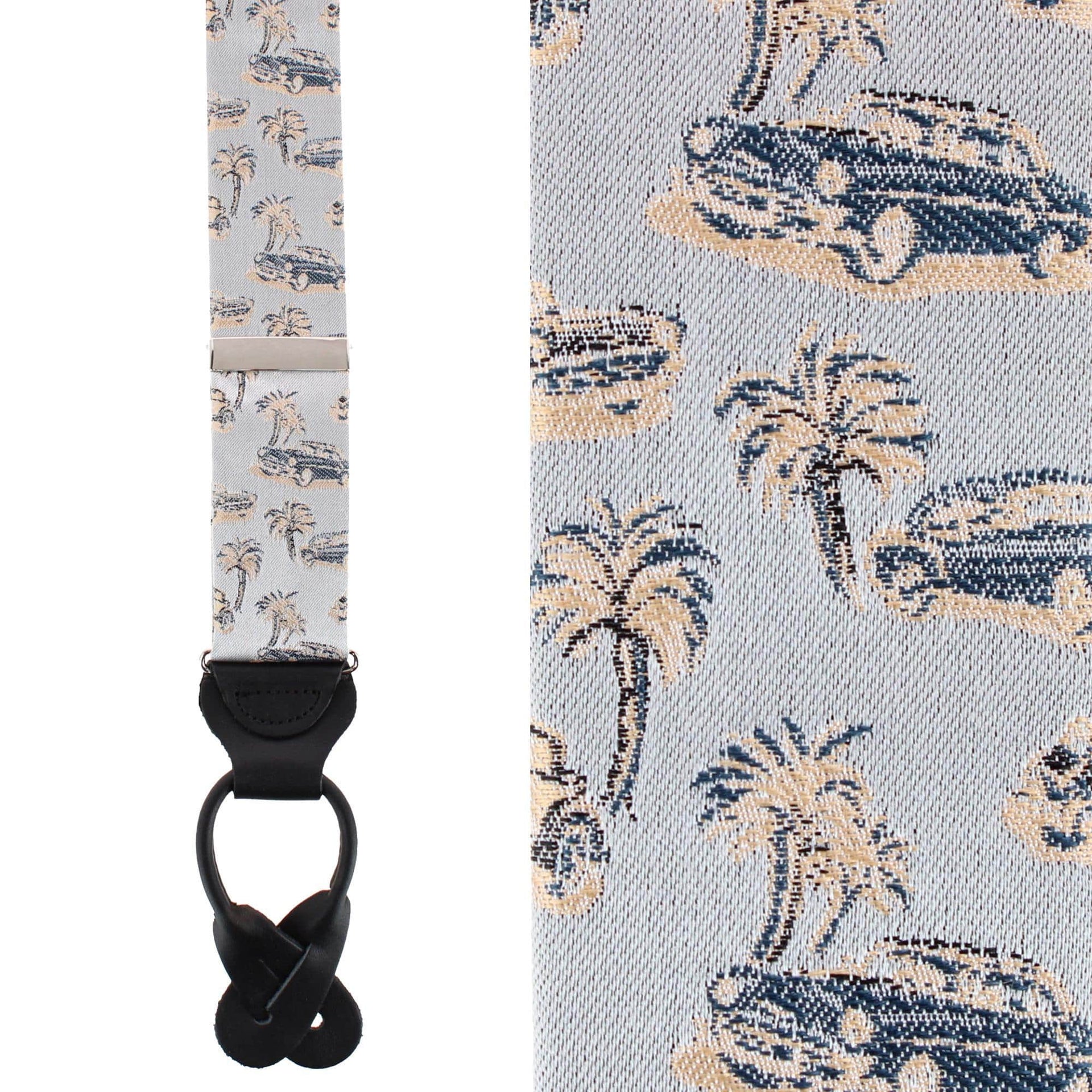 Summer Cruise Nights Silk Novelty Button End Braces