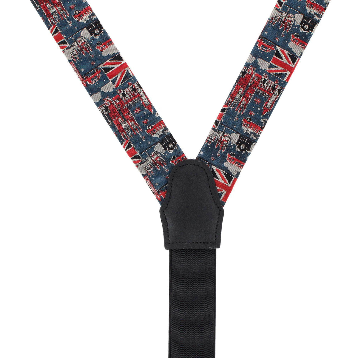 Kensington Classic Silk Novelty Button End Braces - Navy Blue
