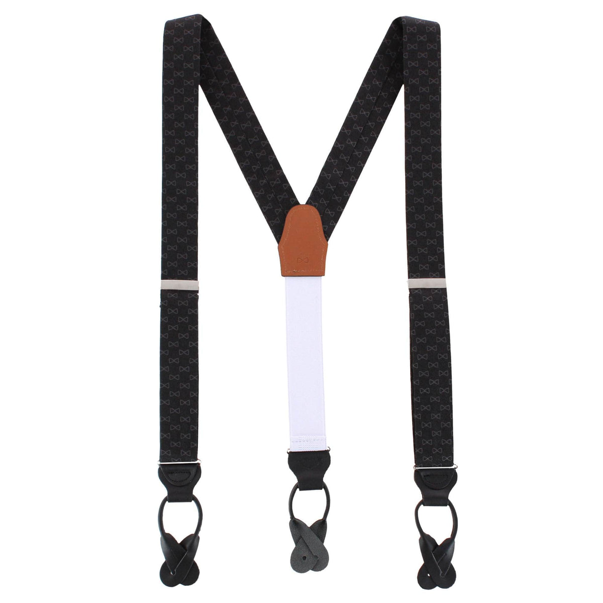 Trafalgar Signature Logo Silk Novelty Button End Braces - Black