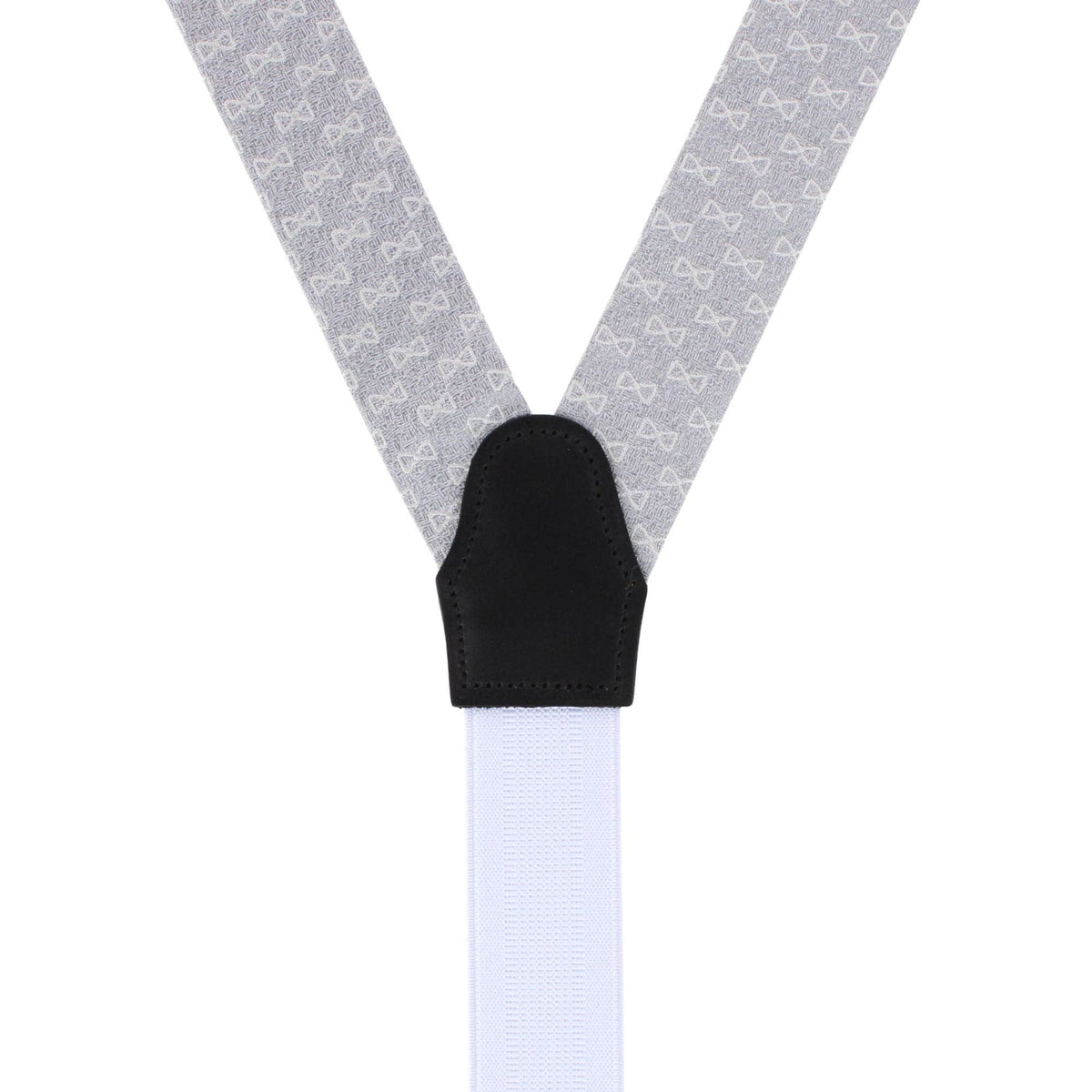 Trafalgar Signature Logo Silk Novelty Button End Braces - Silver
