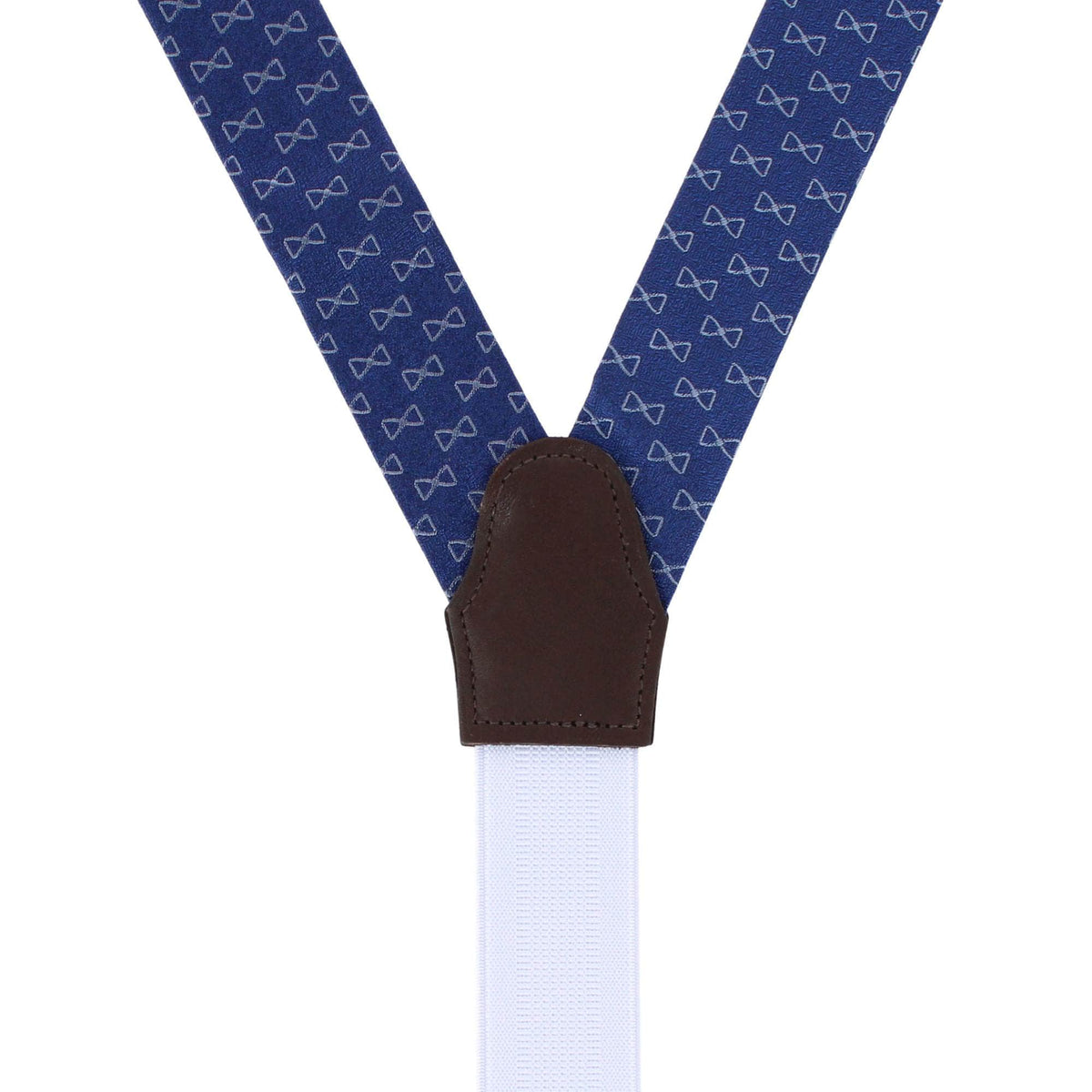 Trafalgar Signature Logo Silk Novelty Button End Braces - Navy Blue