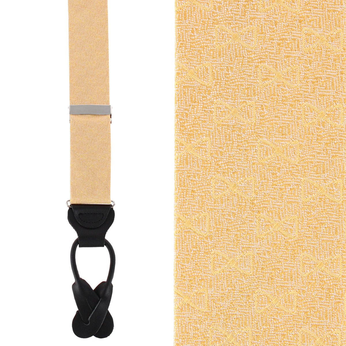 Trafalgar Signature Logo Silk Novelty Button End Braces - Gold
