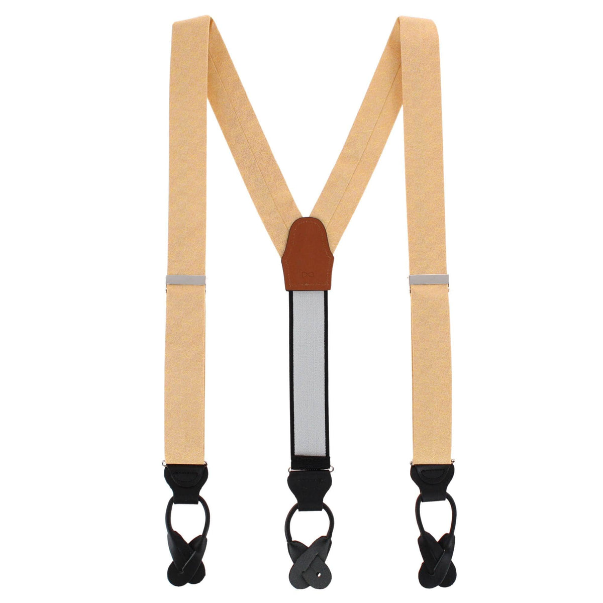 Trafalgar Signature Logo Silk Novelty Button End Braces - Gold