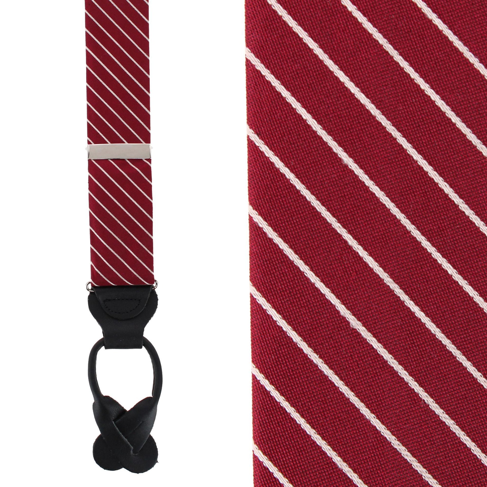 Burgundy with White Stripe