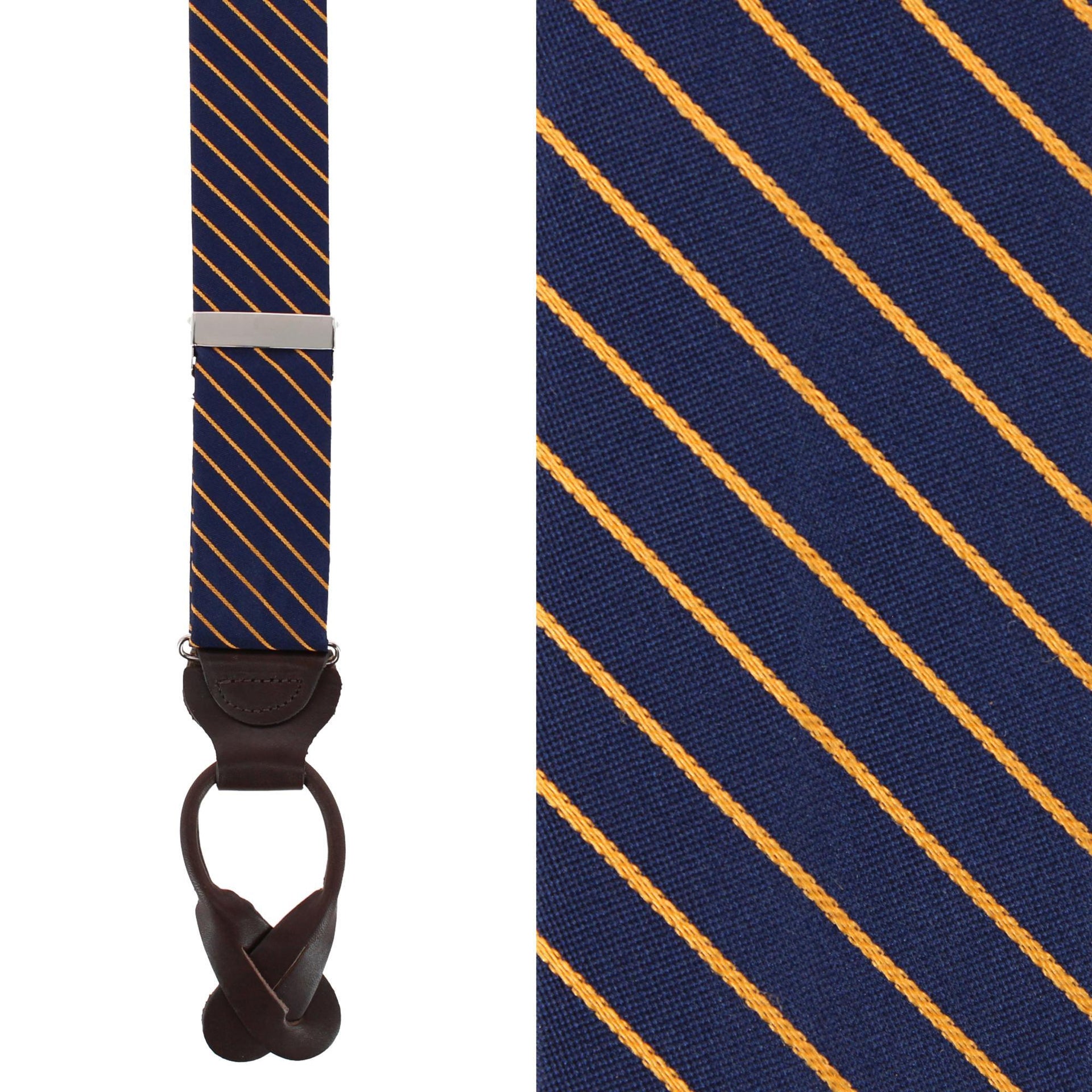 Declan Diagonal Stripe Silk Business Button End Braces