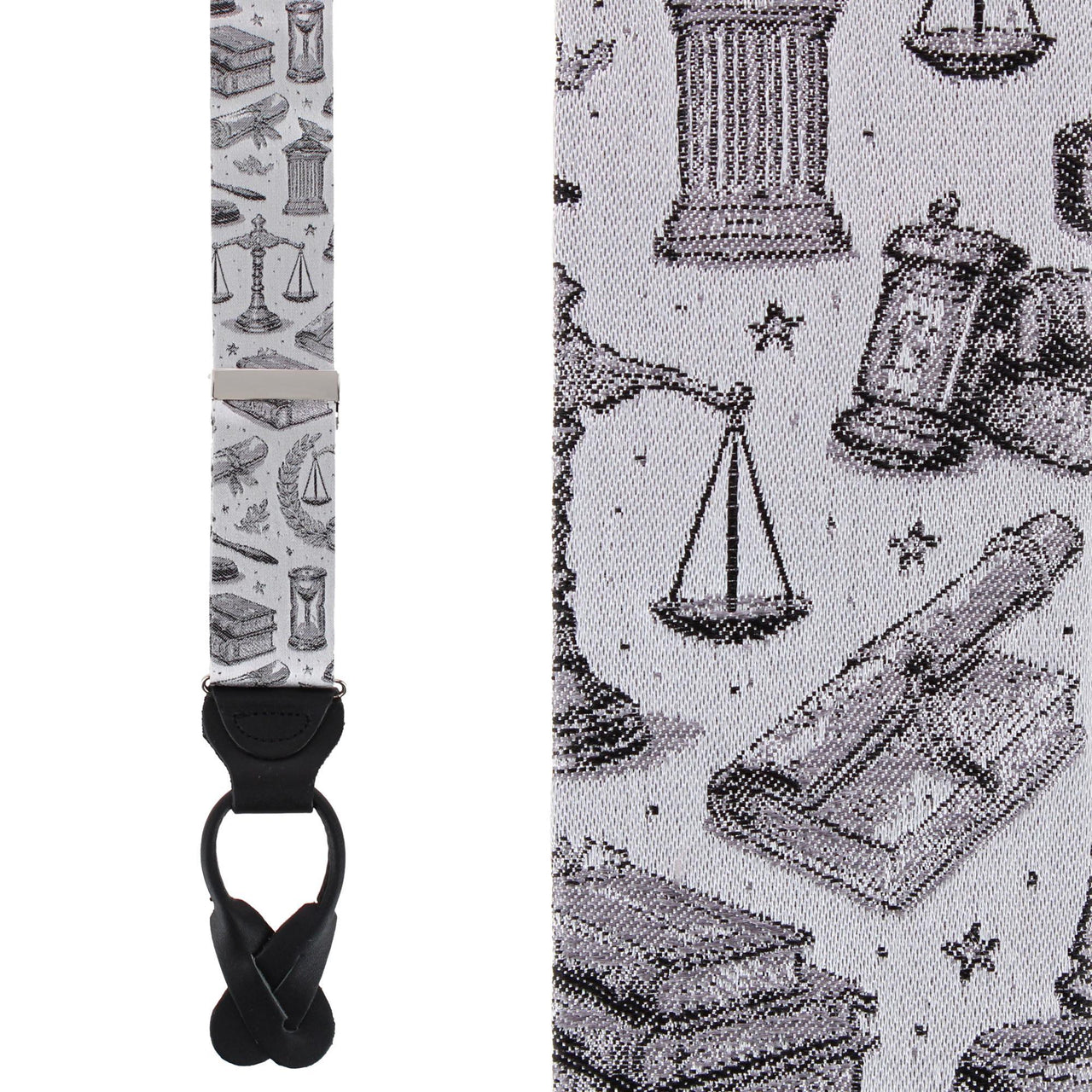 Esquire Law Silk Novelty Button End Braces
