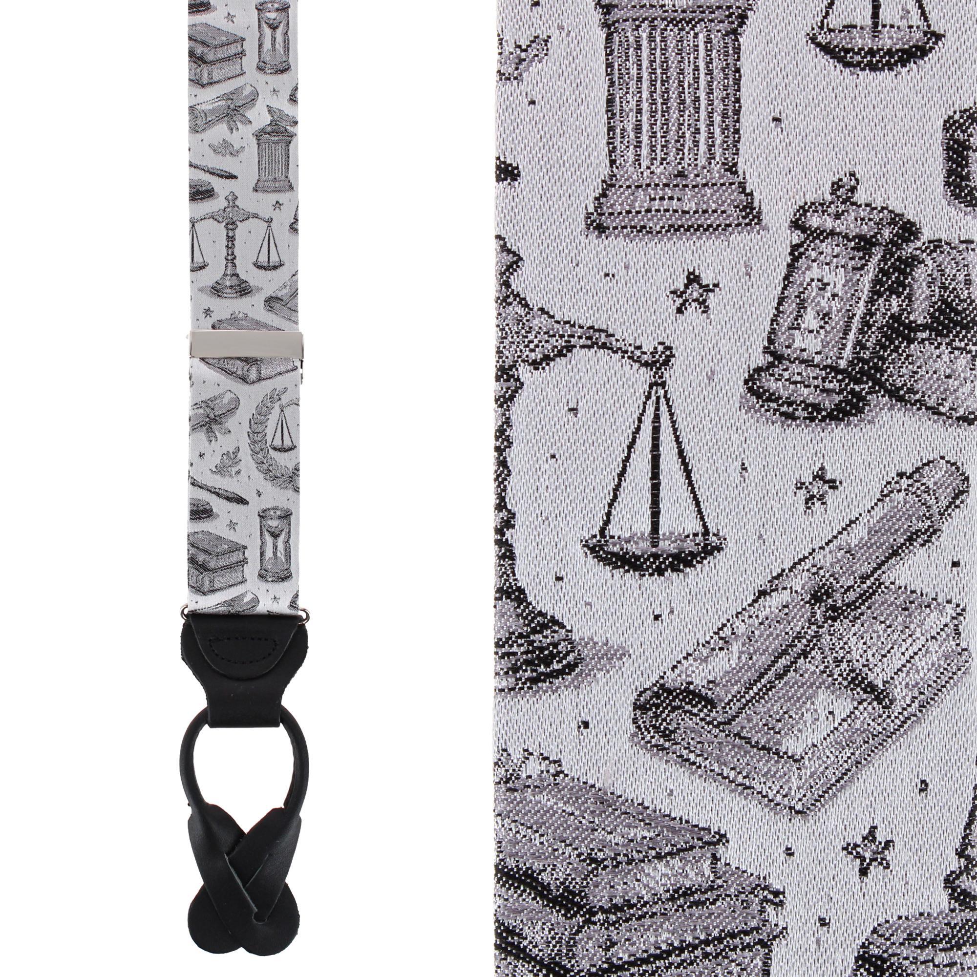 Esquire Law Silk Novelty Button End Braces