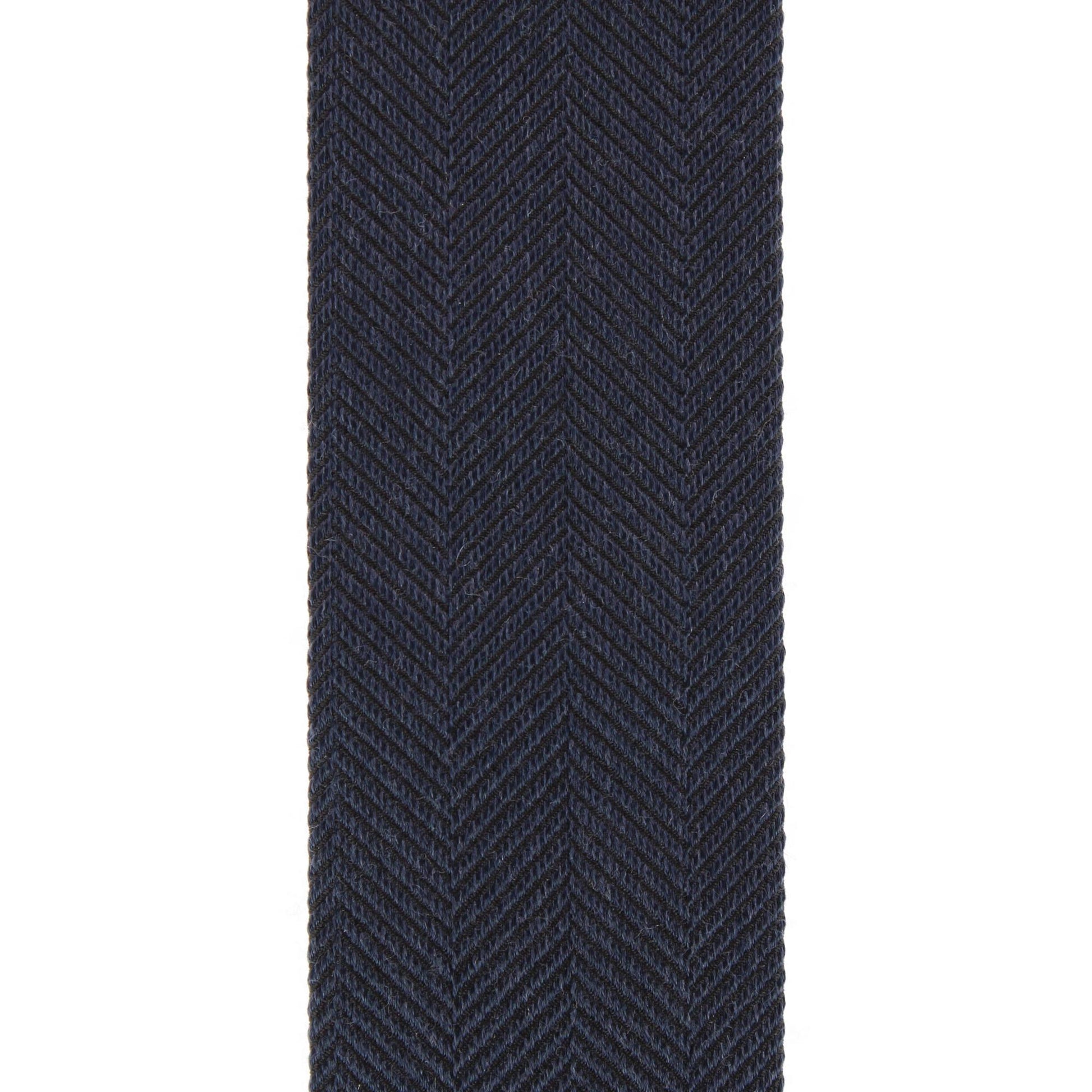 Classy Herringbone Wool Blend Business Button End Braces - Black