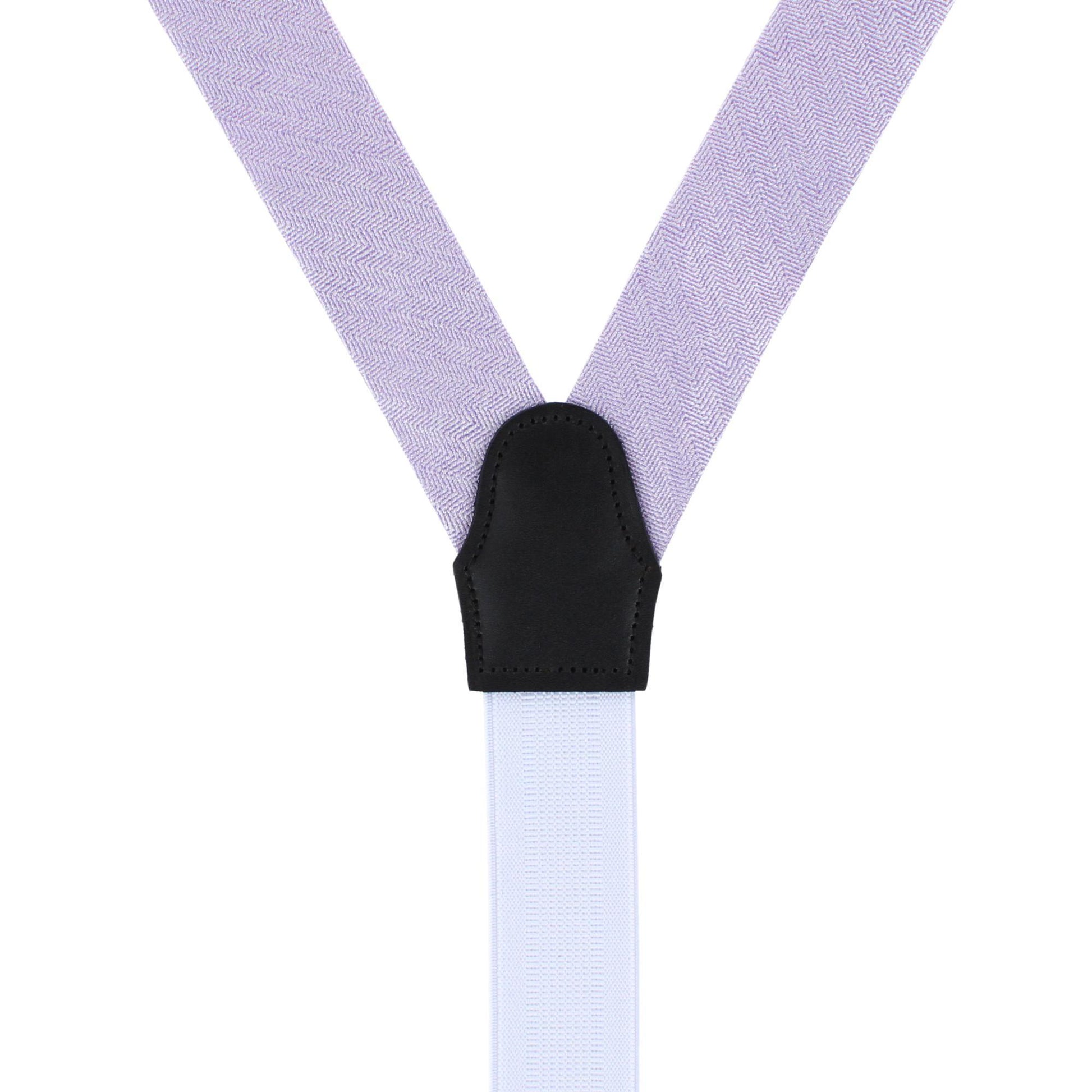 Classy Herringbone Wool Blend Business Button End Braces - Purple