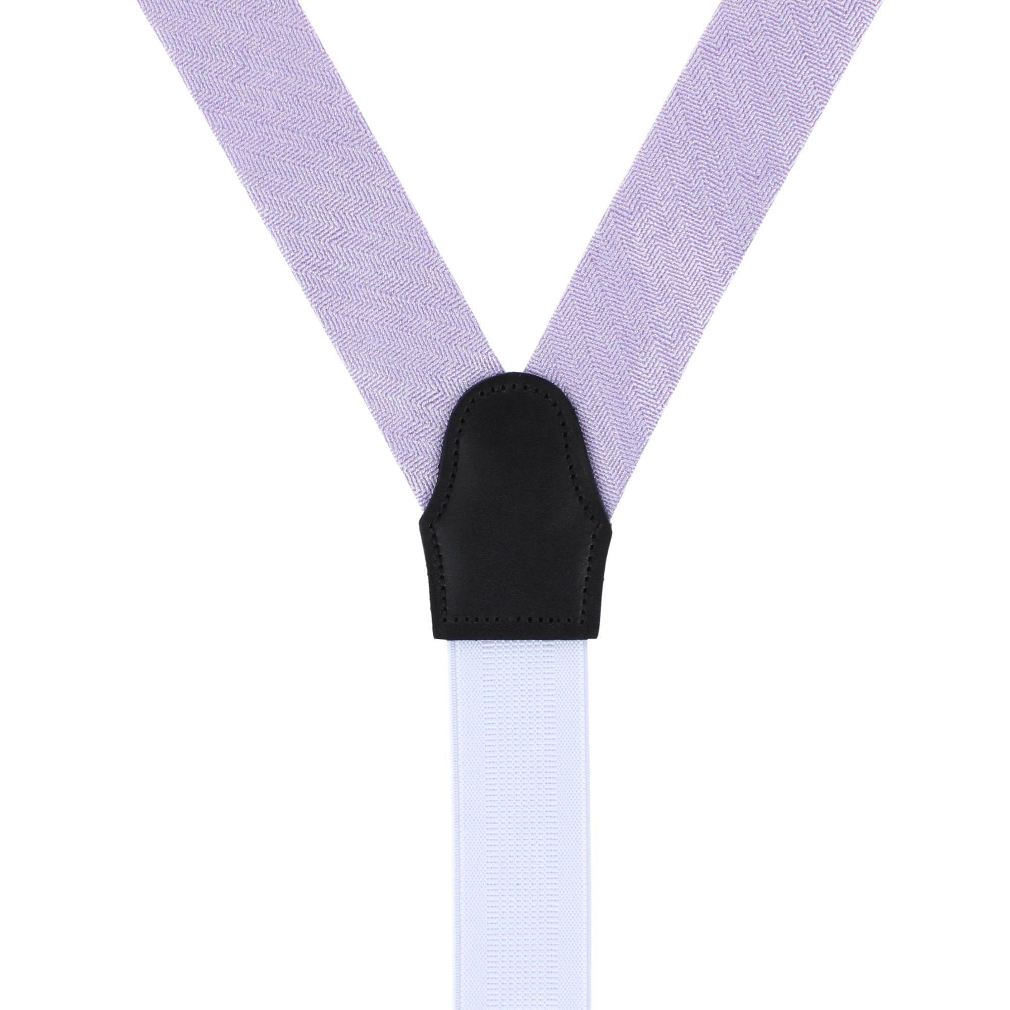 Classy Herringbone Wool Blend Business Button End Braces - Purple