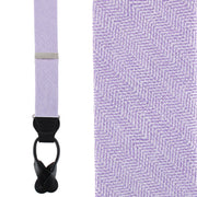 Classy Herringbone Wool Blend Business Button End Braces