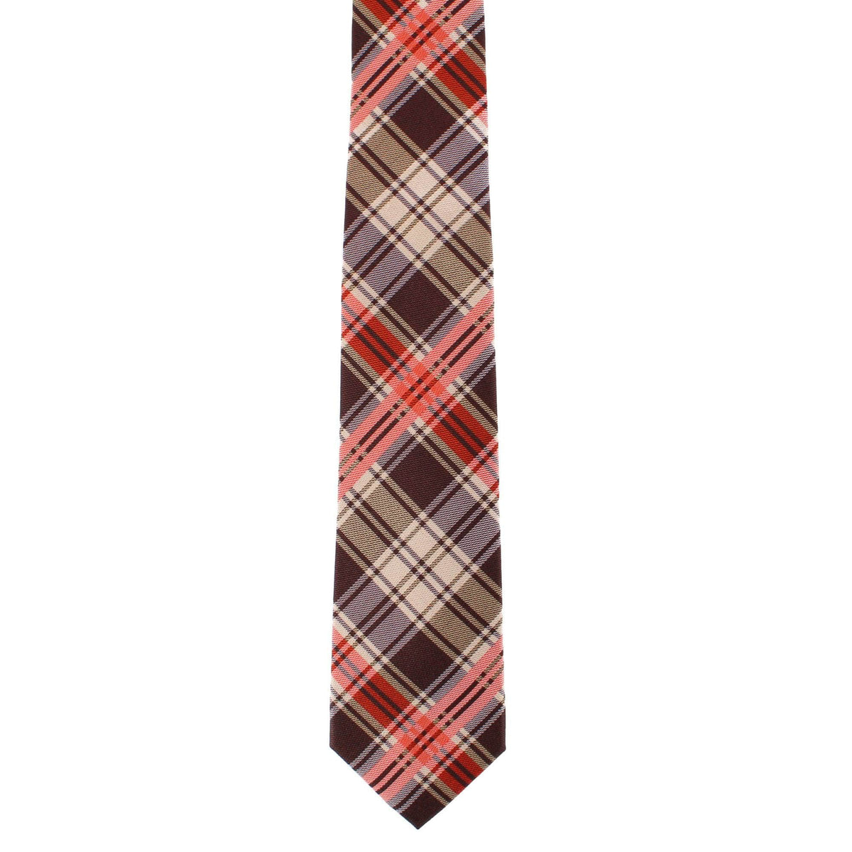 Fall Festival Plaid Wool Blend Button End Braces & Necktie Set - Multiple