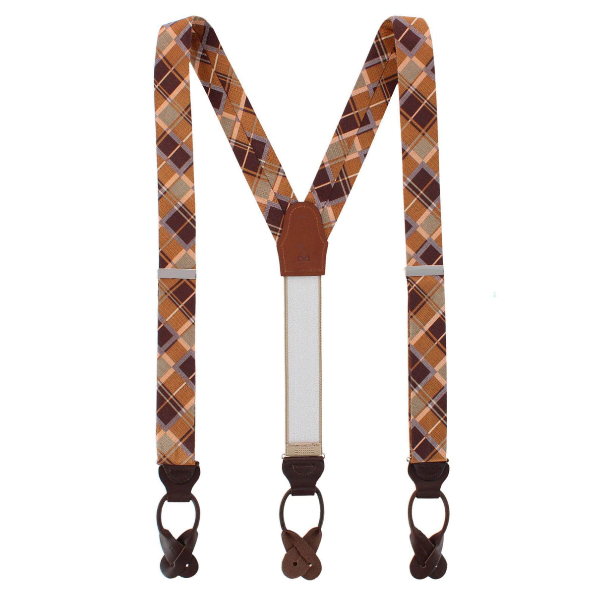 Golden Days Plaid Wool Blend Button End Braces - Multiple
