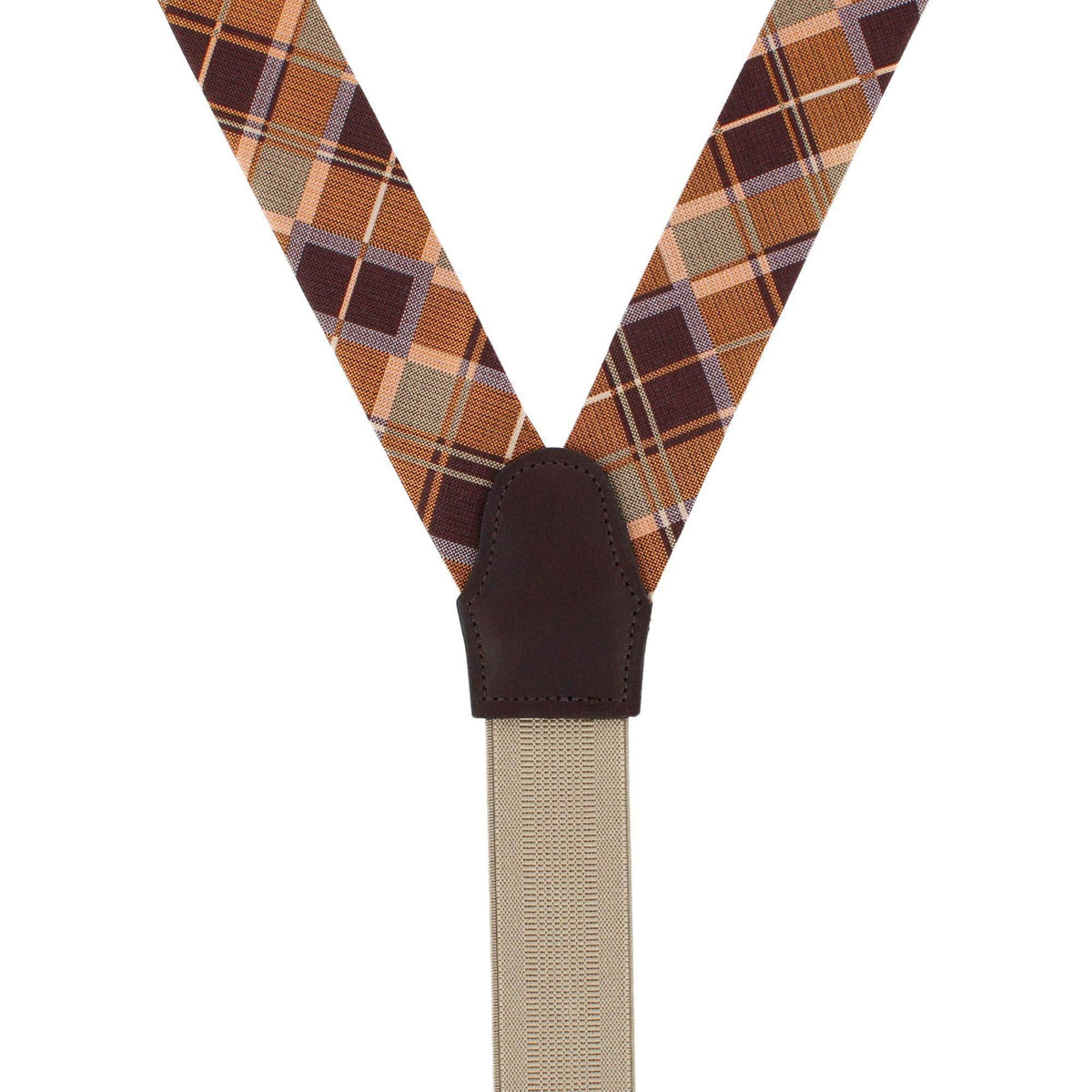 Golden Days Plaid Wool Blend Button End Braces - Multiple