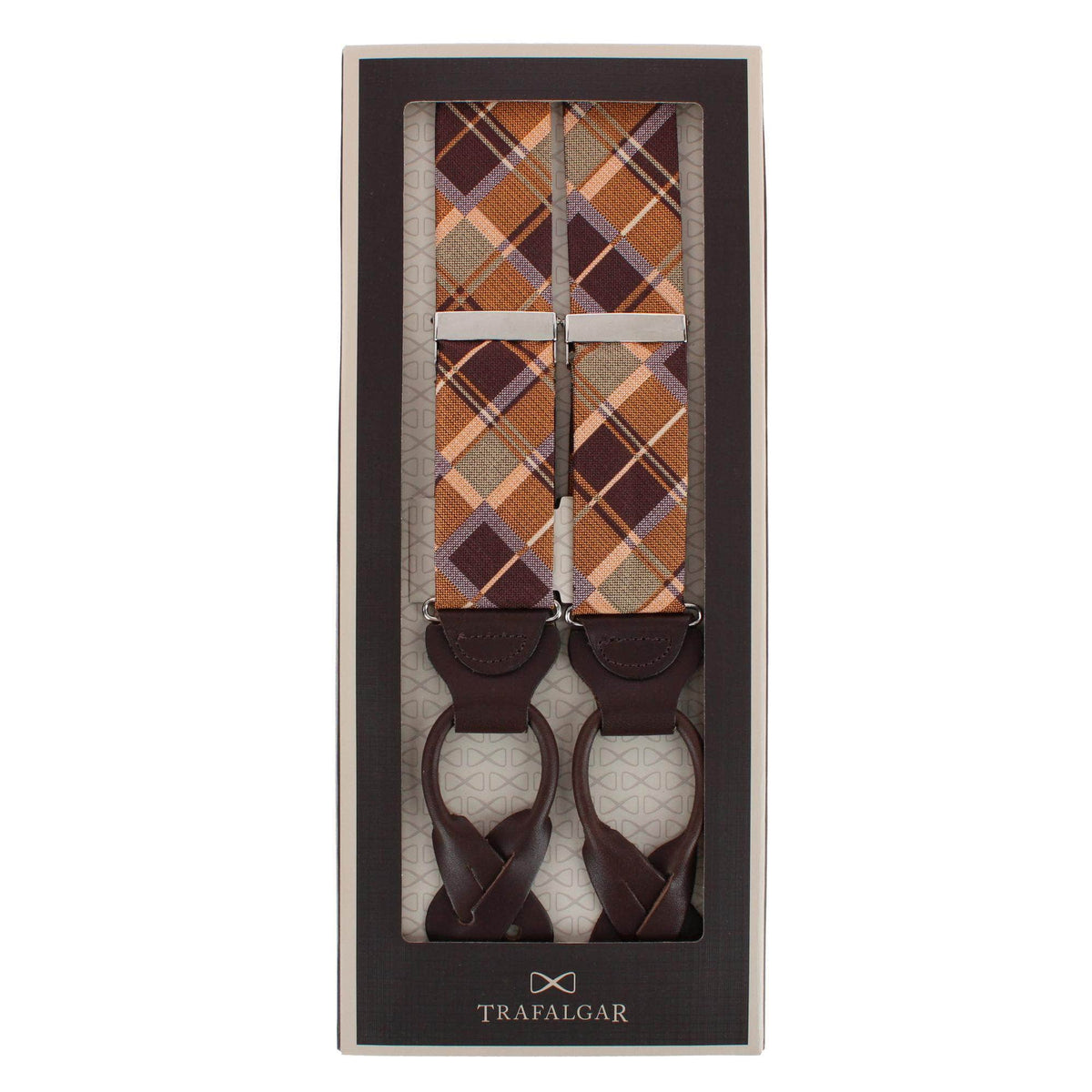 Golden Days Plaid Wool Blend Button End Braces - Multiple