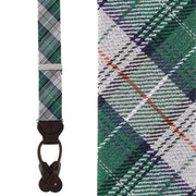 Gerald Green and Silver Plaid Wool Blend Button End Braces