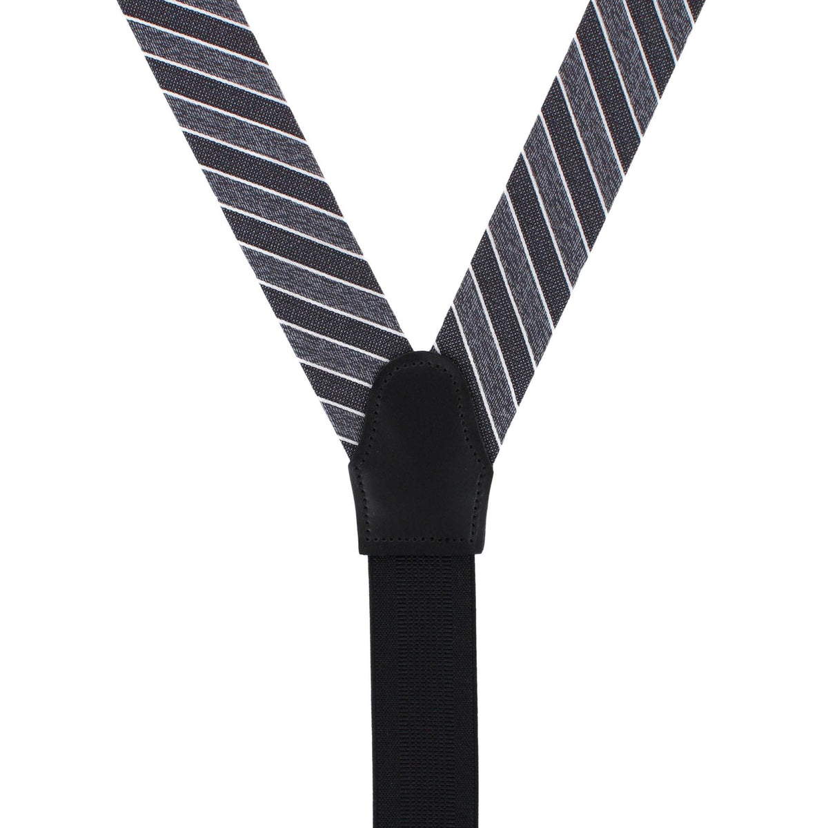Dacari Diagonal Blocked Wool Blend Button End Braces - Black